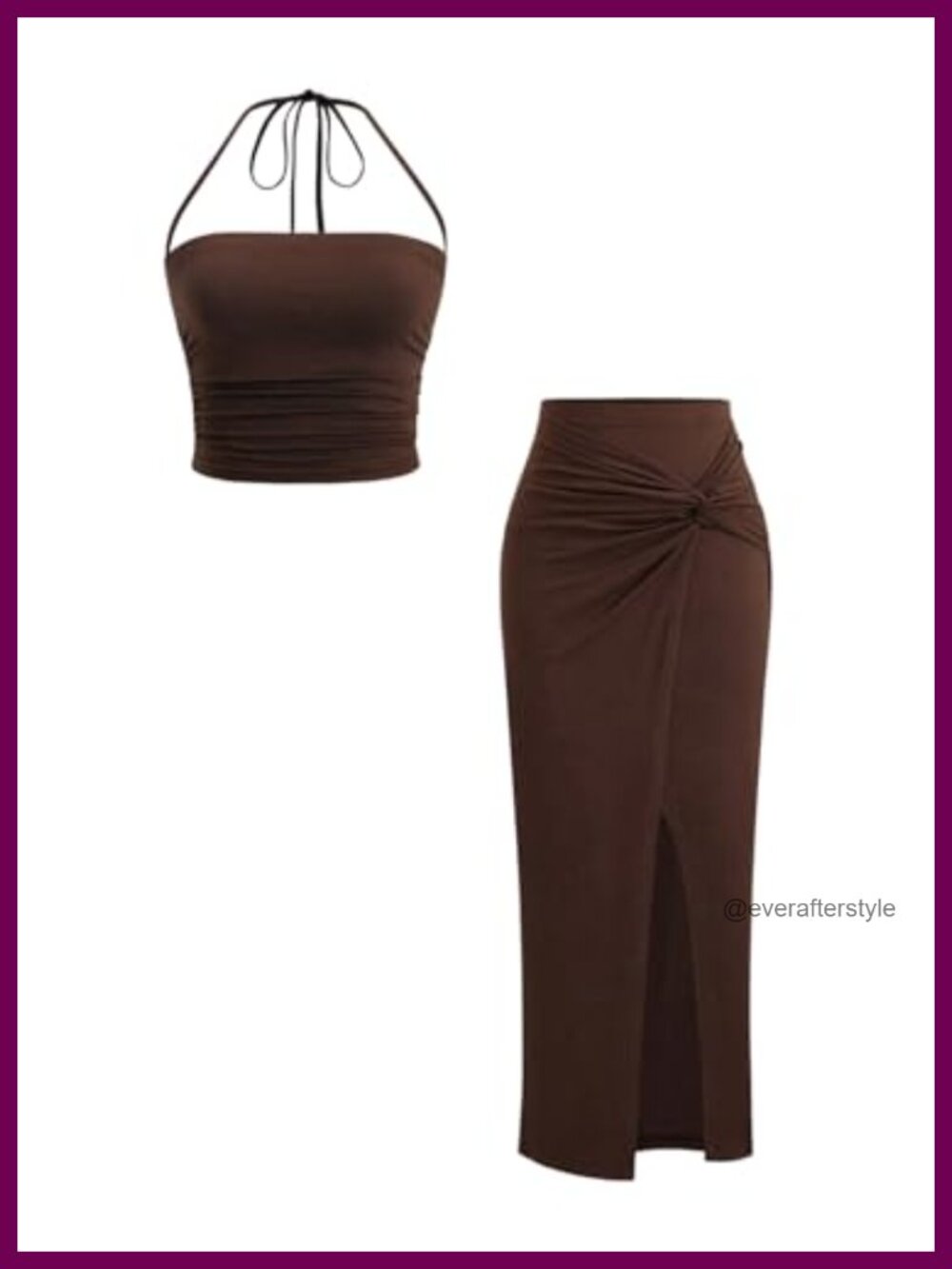 Women's 2 Piece Twist Knot Sleeveless Top Wrap Skirt Set Going Out Vacation